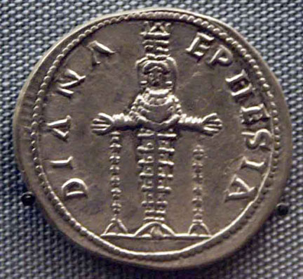 coin of Artemis holding garlands