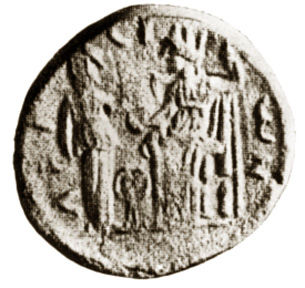 Enthroned Hera on Roman coin