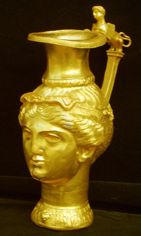 female head vessel of gold