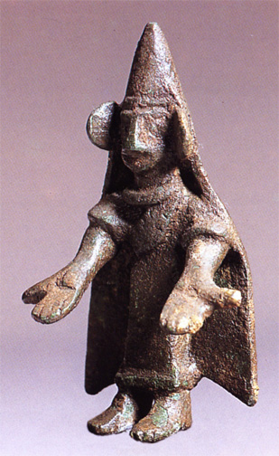 small bronze offerant with hands outstretched