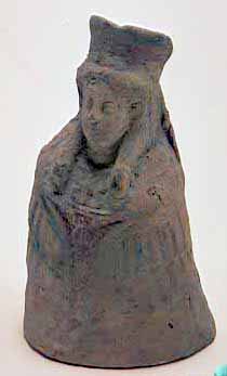 another mantled Tanit bust in clay