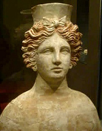 Greek-style head with flowing short curls