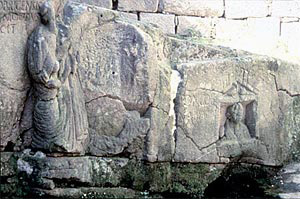 relief showing the goddess of a spring