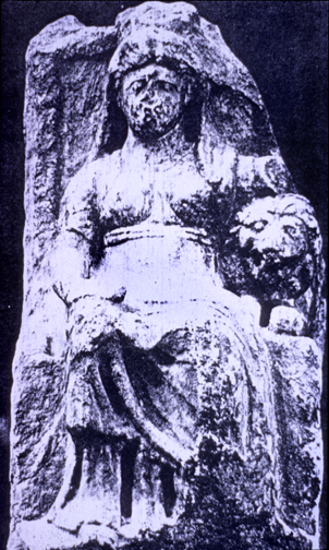 goddess on lion throne