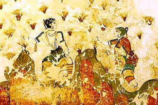 girls gathering saffron