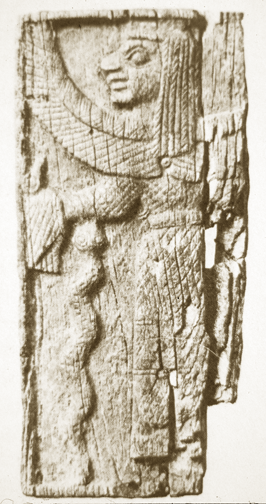 rough incised ivory plaque