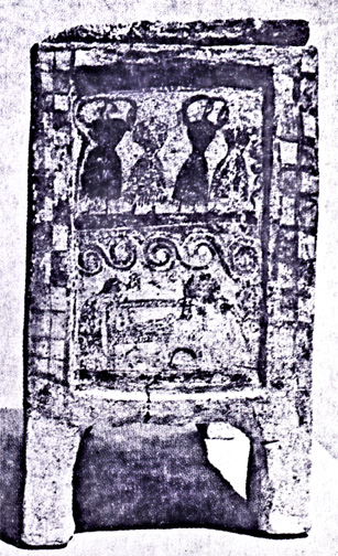 mourners with arms raised in circular shape