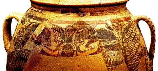winged goddess painting in flowing style