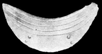 stone crescent with curved horizontal lines